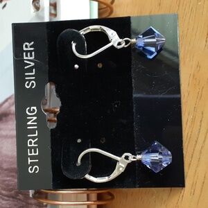 Tanzanite Swarovski Crystal Pierced Earrings A111